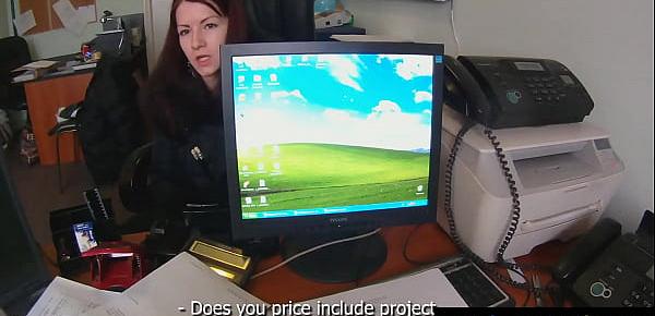  Pov eurochick pussybanged at the office